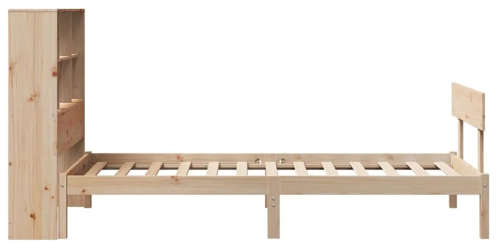 tömör fenyőfa könyvespolcos ágy matrac nélkül 90 x 200 cm
