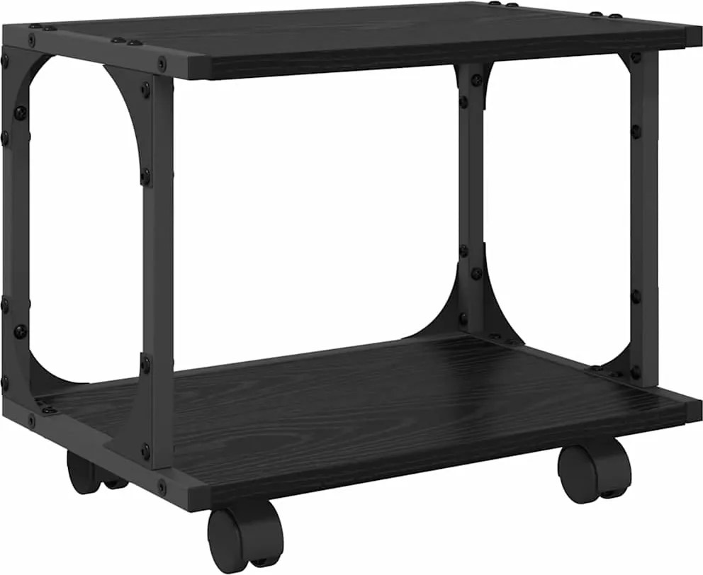 vidaXL Nyomtatóállvány Fekete tölgy 41 x 28 x 33.5 cm Faanyag