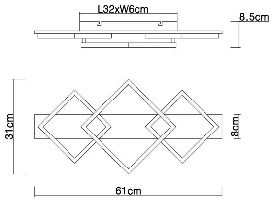 Globo 67294D2 - LED Mennyezeti lámpa BEATRIX LED/24W/230V