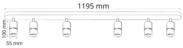 Spotlámpa BAMBOO 6xGU10/10W/230V fekete