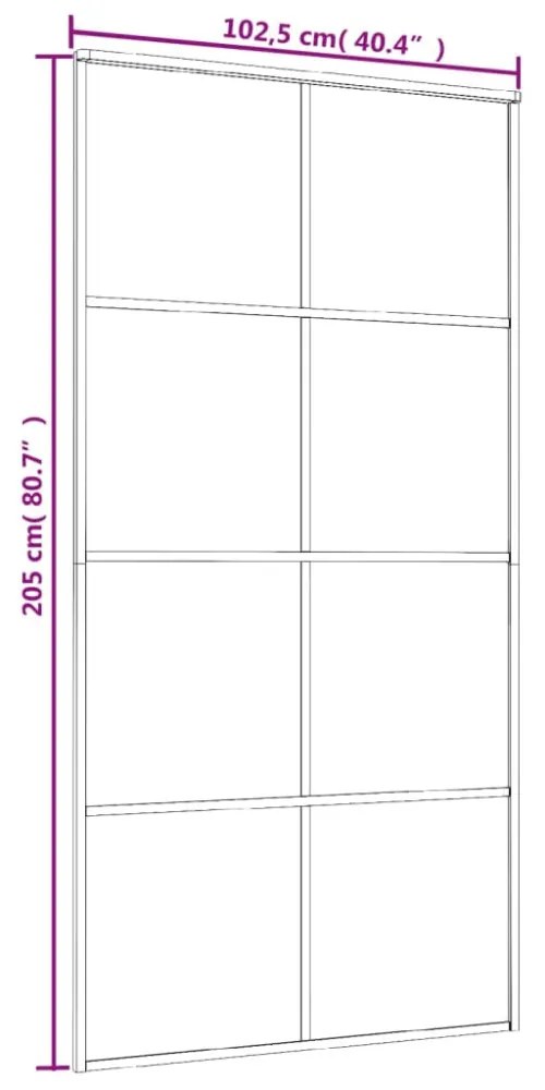 fehér ESG üveg és alumínium tolóajtó 102,5x205 cm