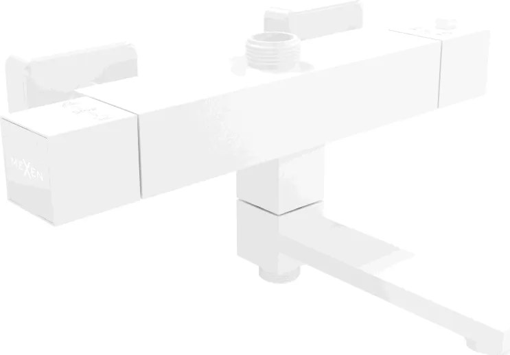 Mexen Cube termosztatikus kád-zuhanycsaptelep, fehér - 77910-20