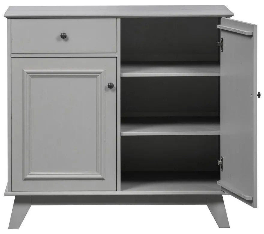 Világosszürke alacsony borovi fenyő gyerek komód 98x93 cm Lily – WOOOD