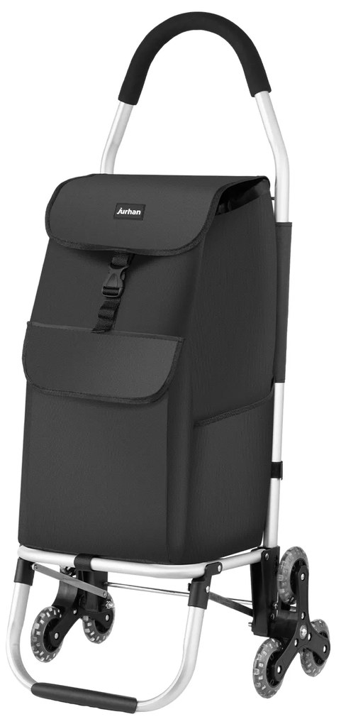 Jurhan Shopper bevásárlótáska, kerekeken, lépcsőhöz 45L, 101x45x39 cm, fekete
