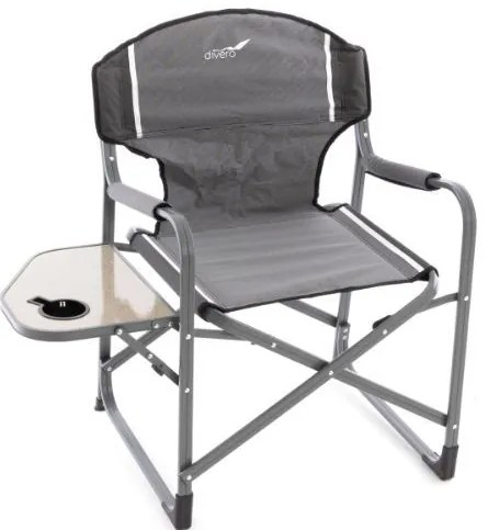DIVERO Kemping összecsukható szék asztallal és italtartóval