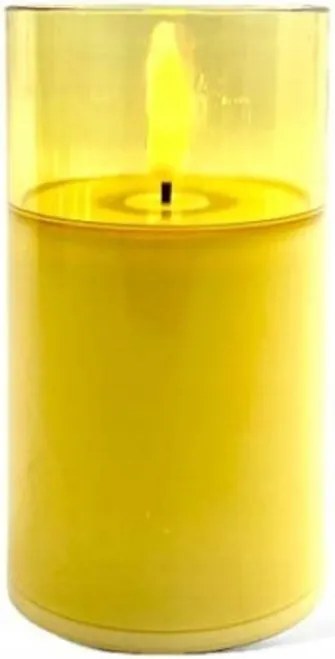 Elemes Led gyertya ugráló lánggal, barna tokban 11,5