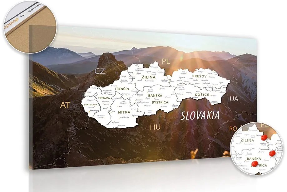 Parafa kép Szlovákia térképe hegyek hátterével