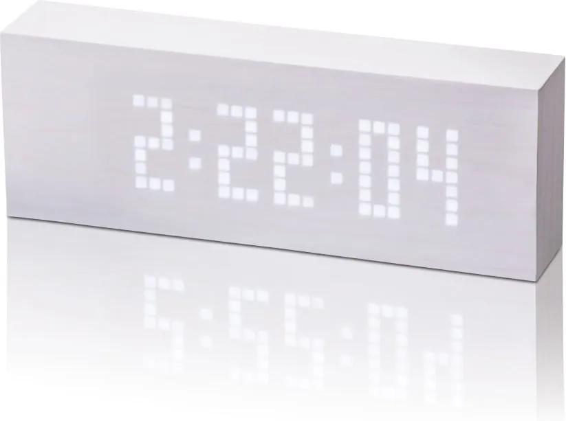 Message Click Clock fehér ébresztőóra fehér LED kijelzővel - Gingko