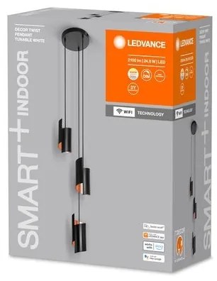 Ledvance - LED Dimmelhető csillár zsinóron SMART+ DECOR 3xLED/8W/230V fekete Wi-Fi