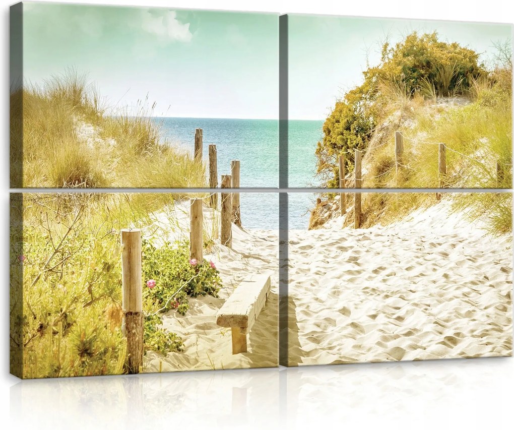Vászonkép 120x80 Tengeri táj dűnék tengerpart nyár nyugalom tenger ég homok