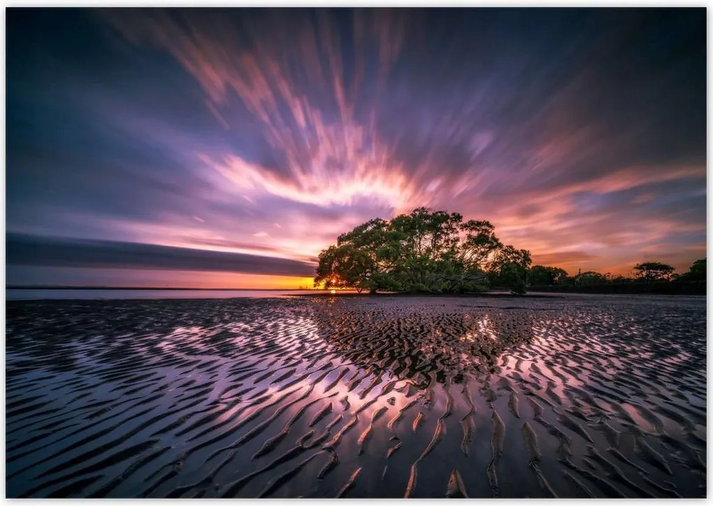 Poszterek 100x70 Gyönyörű lila tájkép