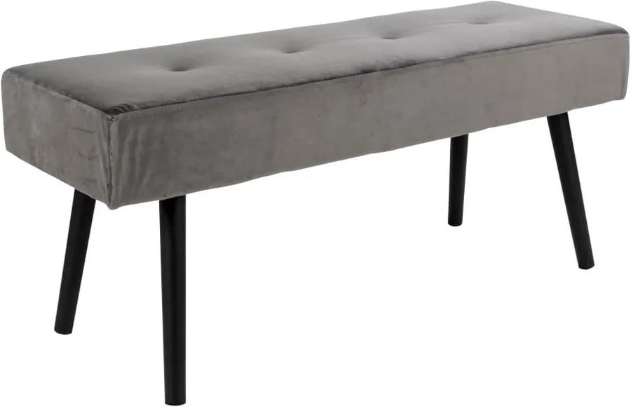 Skiby szürke bársony kárpitos párnázott pad, 100 x 35 cm - House Nordic