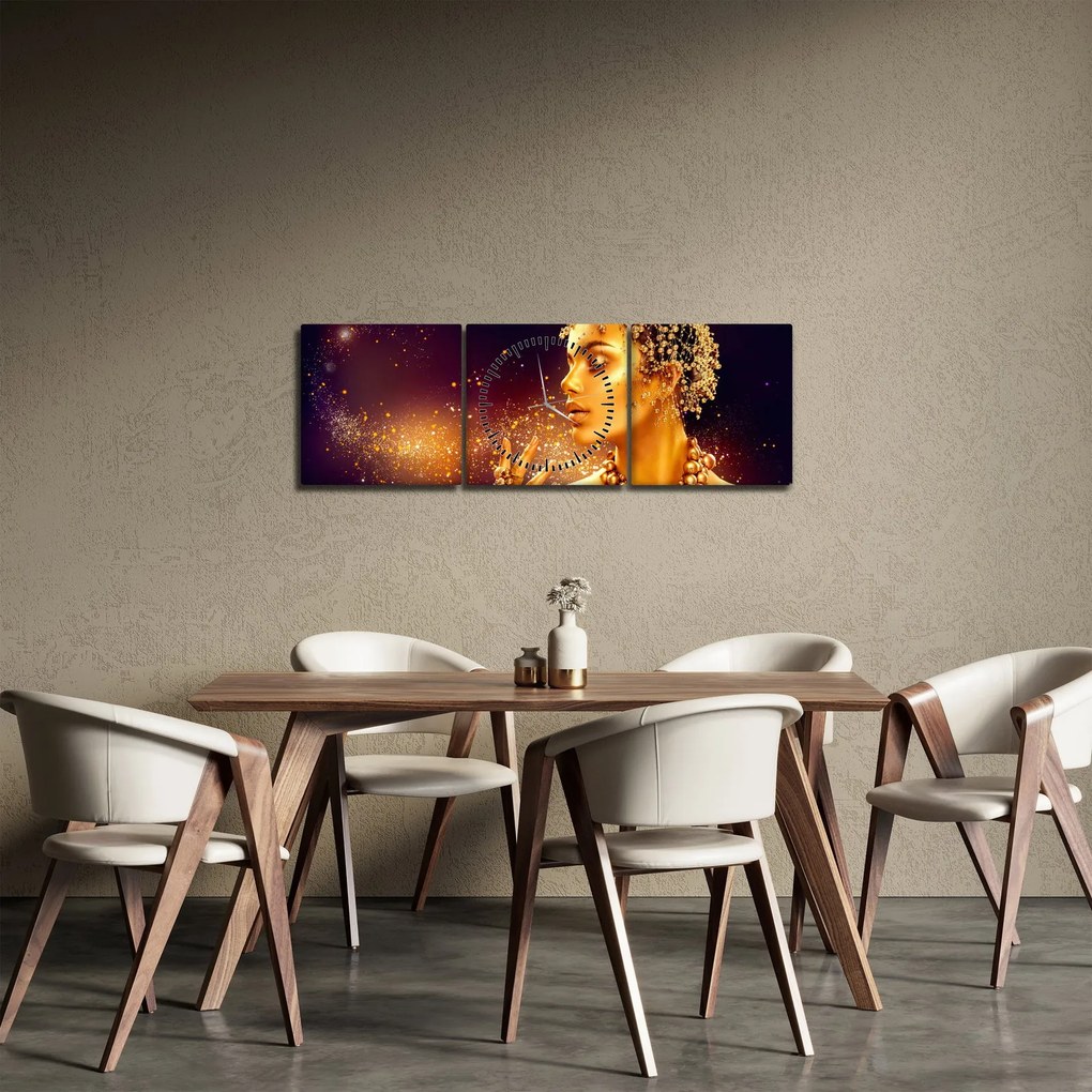 Kép - arany királynő (órával) (90x30 cm)