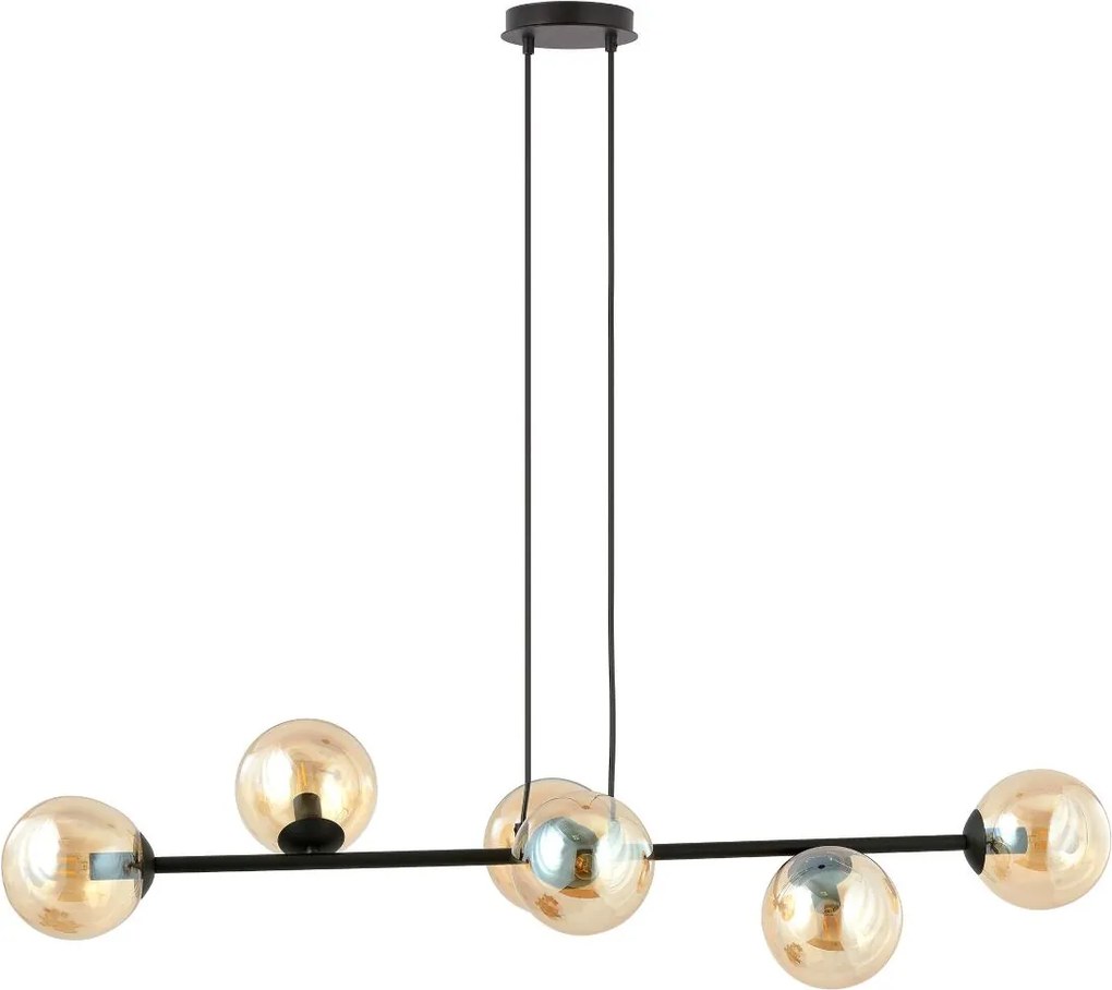 Emibig modern függeszték rossi borostyán fekete emi876/6