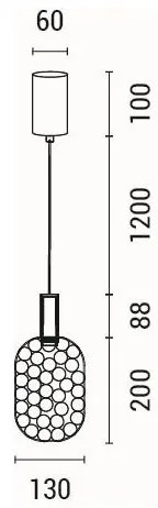 LED Csillár zsinóron PERFORATO LED/6,3W/230V 3000K arany átm. 13 cm