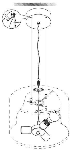 Eglo 31606 - Kábeles függeszték MASERLO 3xE27/60W/230V