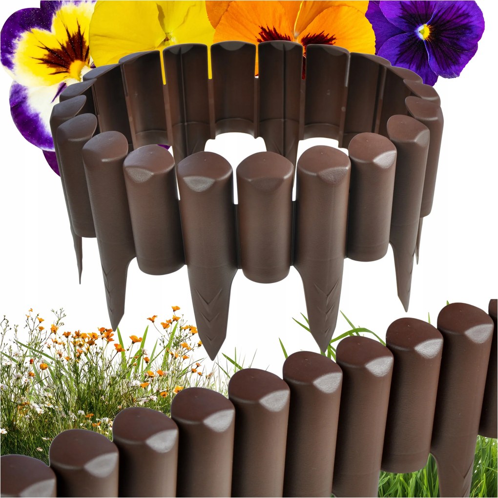 Kerti Paliszád Kerti Perem Kerítés Magas Border Barna 15m