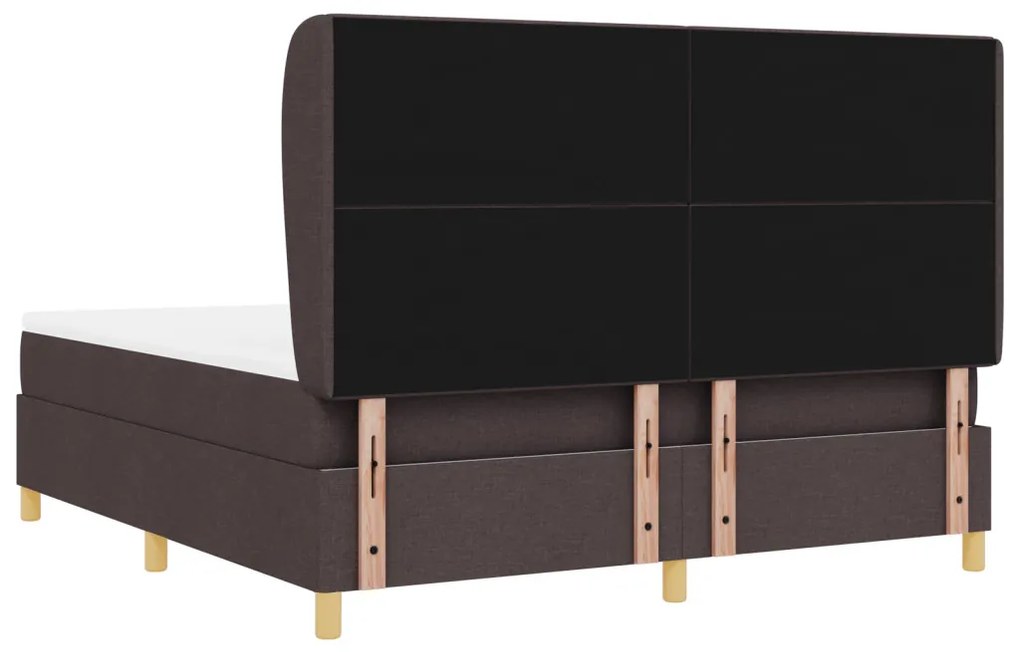 Boxspring Ágy Matrac Kávébarna 180x200 cm Szövet