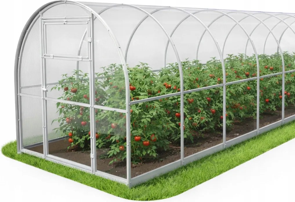 Polikarbonát üvegház Kerti alagút 2x8 m profilok 20x20 polikarbonát 6mm