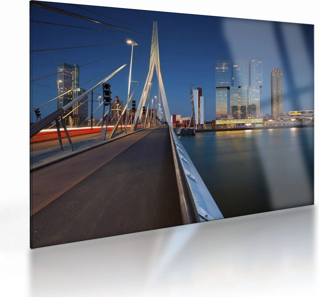 Kép - Alkonyat Rotterdamban, Hollandia (üvegen) (70x50 cm)