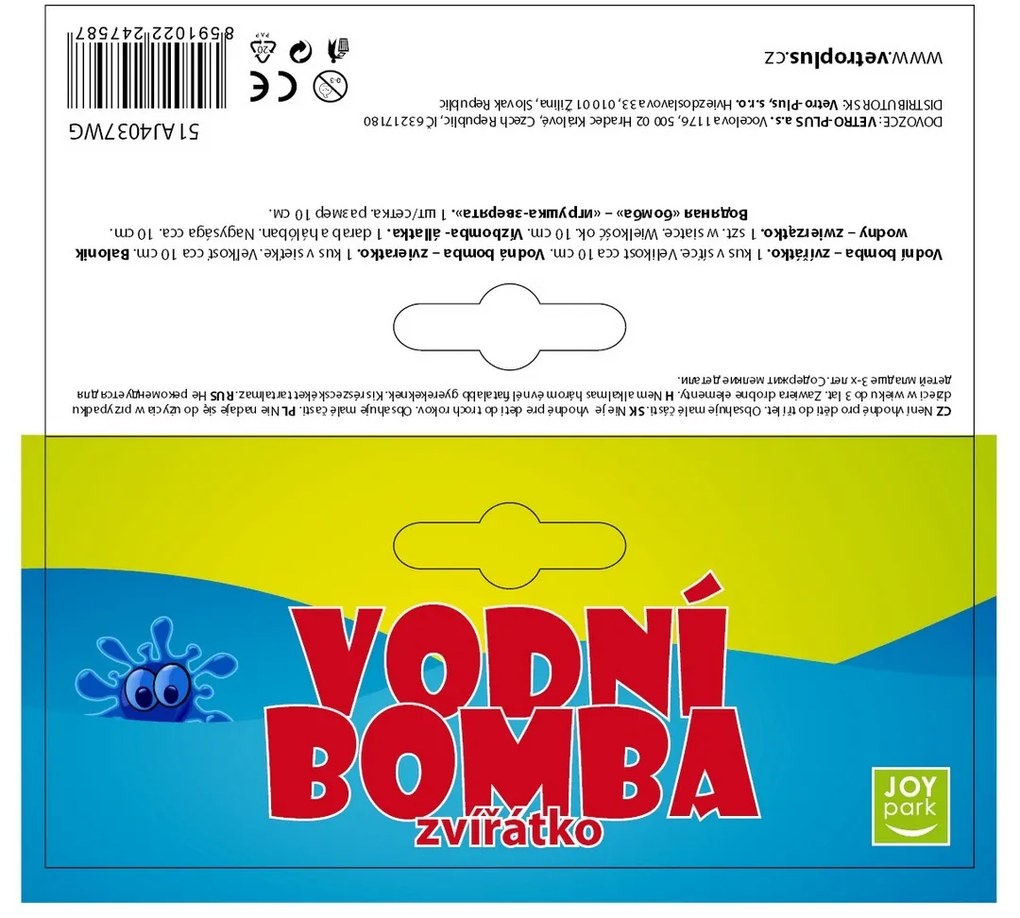 Joy Park Vízibomba állat, 10 cm