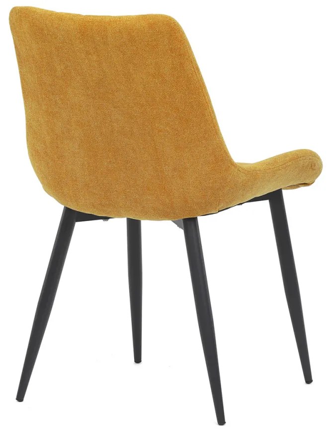 Scaun din țesătură galbenă cu model elegant Romb. DCL-218