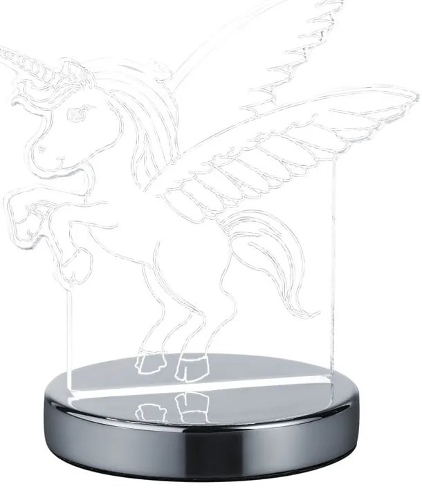 Fényes ezüstszínű LED asztali lámpa (magasság 17 cm) Karo – Reality