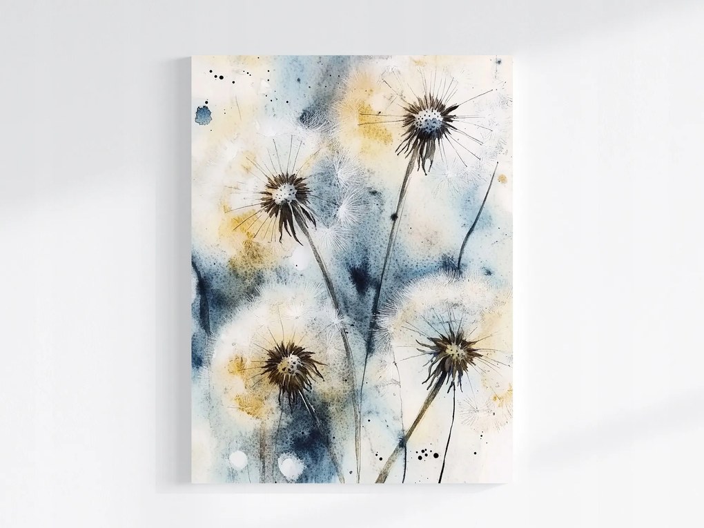 Vászonkép Canvas Akvarell Természet Tavasz Virágok Pitypang 75x100