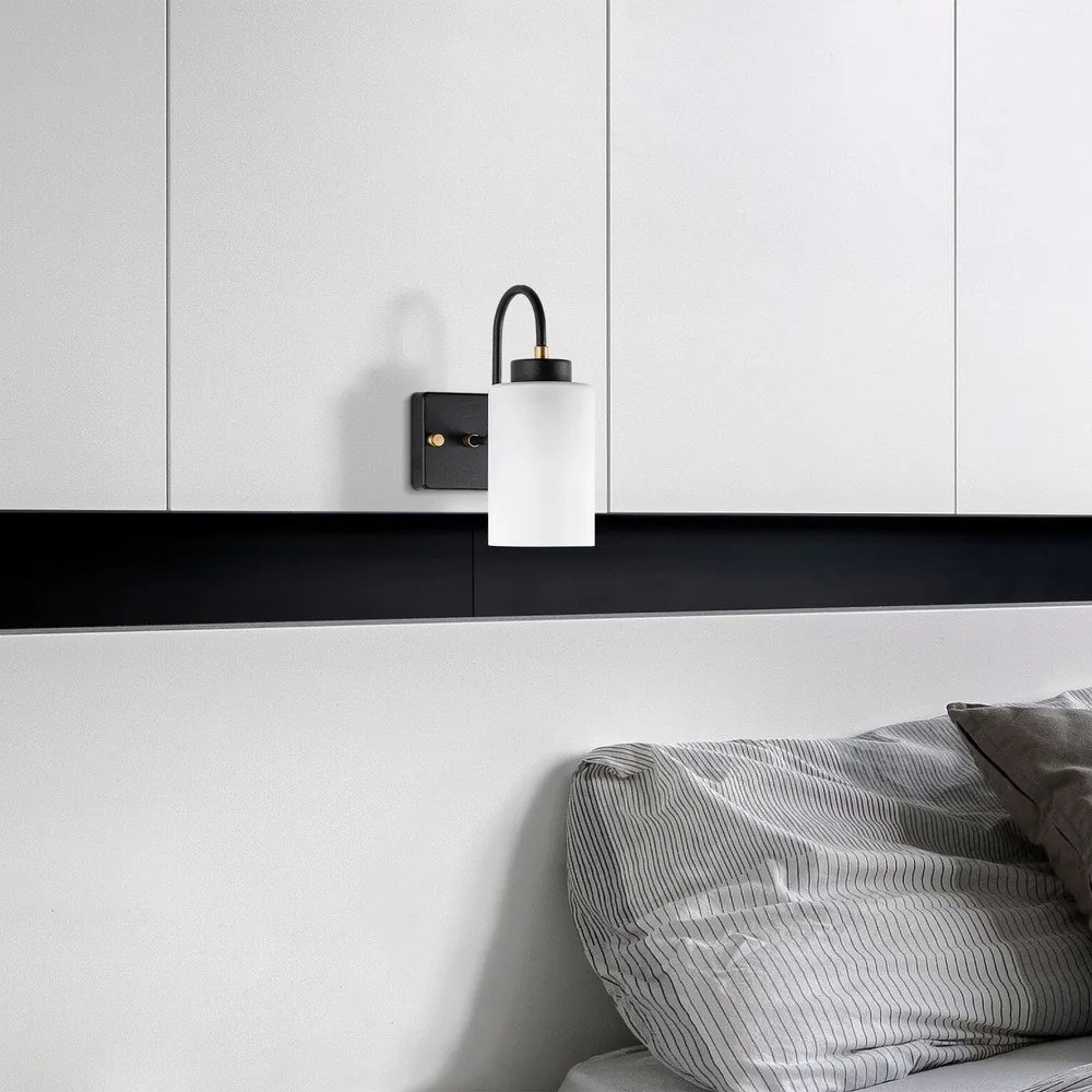 Fekete-fehér fali lámpa ø 10 cm Duzsuz – Opviq lights