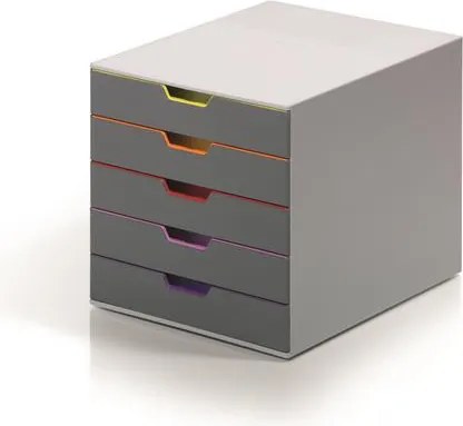 Irattároló, műanyag, 5 fiókos, DURABLE VARICOLOR® 5, szürke (DB760527)