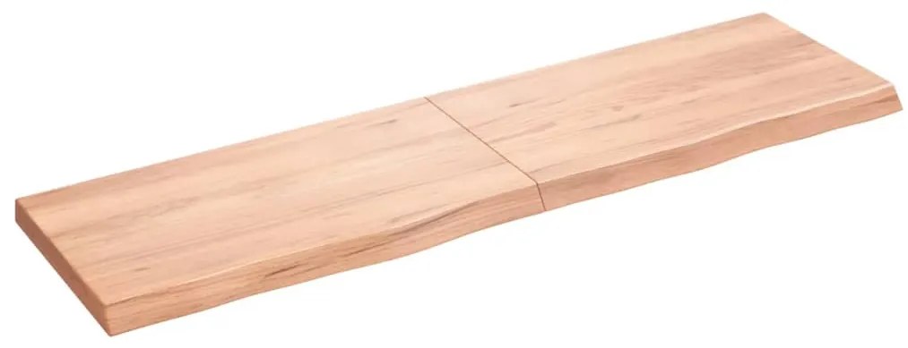 világosbarna kezelt tömör tölgyfa fali polc 180 x 50 x (2-6) cm