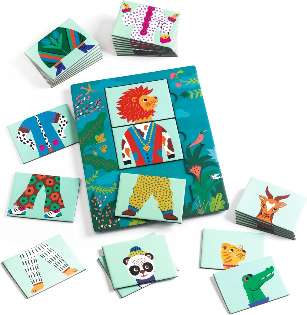 Fejlesztő játék - Állatdivat, 54 db-os - Eduludo Mix and Match Modanimo