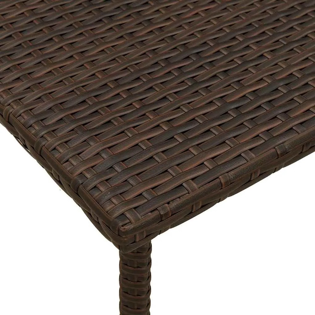 téglalap barna polyrattan kerti dohányzóasztal 40x40x37cm