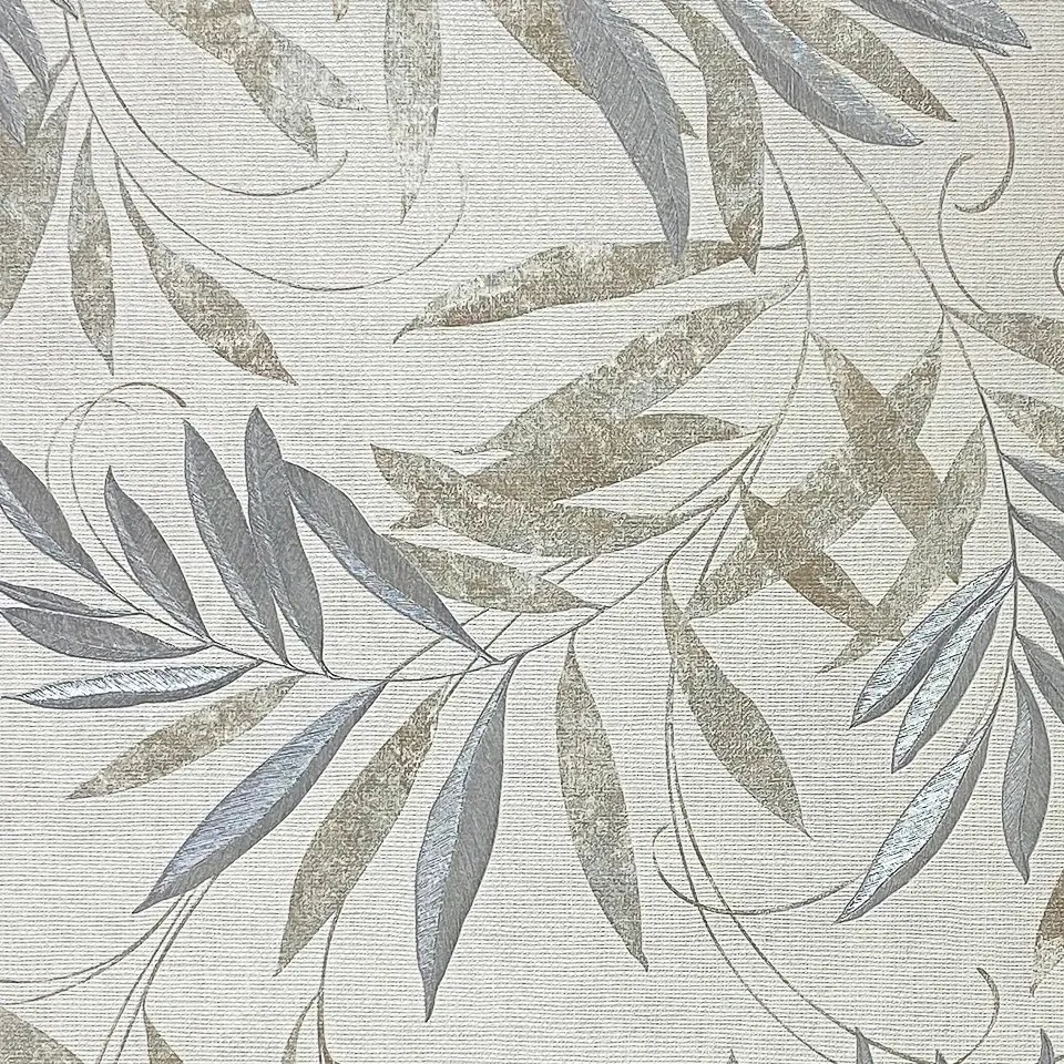 Arthouse Signature 1 Luxury Leaf bézs-szürke leveles vlies tapéta – 299300