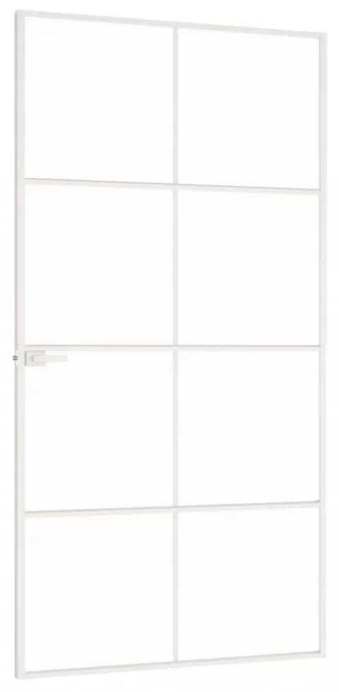 fehér edzett üveg és alumínium vékony beltéri ajtó 102x201,5 cm
