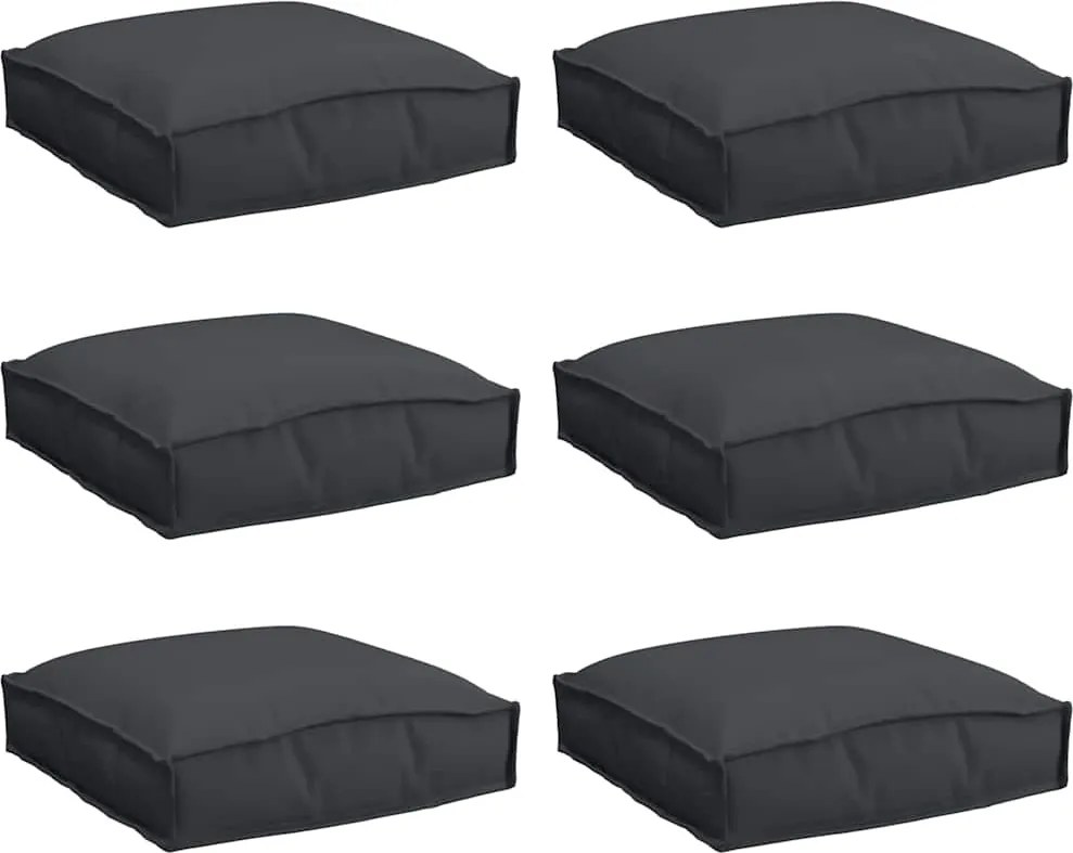 vidaXL Párna 6 pcs Fekete 40 x 40 x 8 cm Oxford Szövet