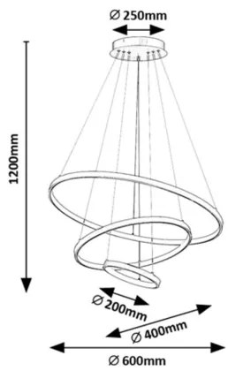 Rabalux 72346 - Fényerőszabályozható kábeles LED csillár BELIZA LED/90W/230V 3000-6500K+távirányító