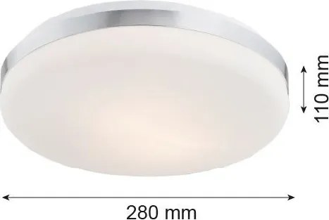 ARGON 670 SALADO Kerek Mennyezeti Lámpa Króm, Opál Szőnyeg E27 IP20