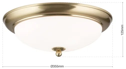 Orion - Mennyezeti lámpatest EMPIRA 2xE27/40W/230V, átm. 35,5 cm, sárgaréz