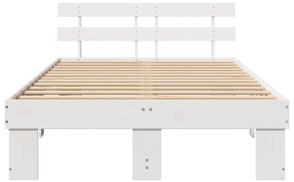 Ágykeret fejtámlával Fehér 120 x 190 cm