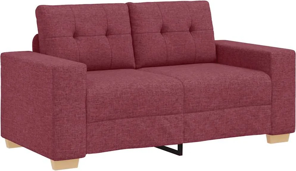 vidaXL borvörös szövet loveseat kanapé 160x77x82 cm