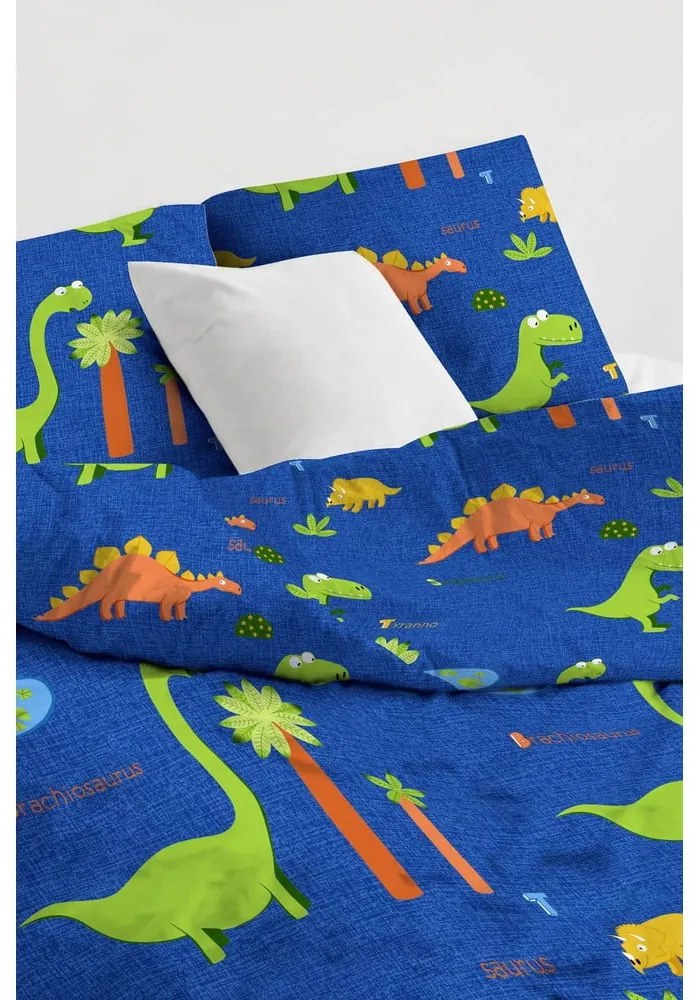 Kék egyszemélyes gyerek ágyneműhuzat 140x200 cm Dinolar – Mijolnir