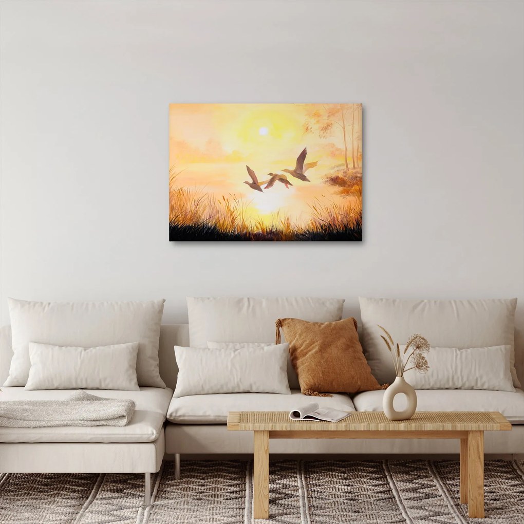 Kép - Daruk naplementekor (70x50 cm)