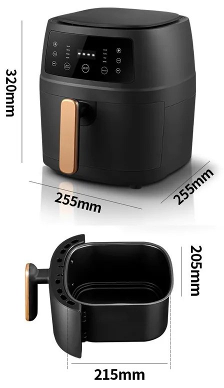 Óriás Air Fryer, olaj nélküli fritőz, Digitális kijelzővel - 5 l