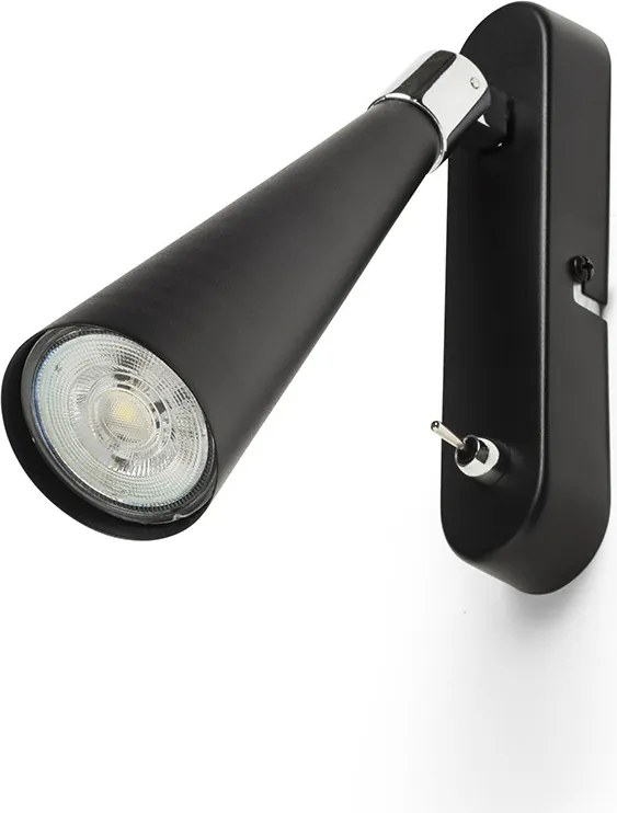 RENDL ALEXIS nástěnná černá chrom 230V LED GU10 5W