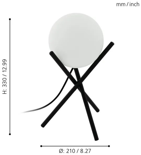Eglo 97333 - Asztali lámpa CASTELLATO 1xE14/28W/230V