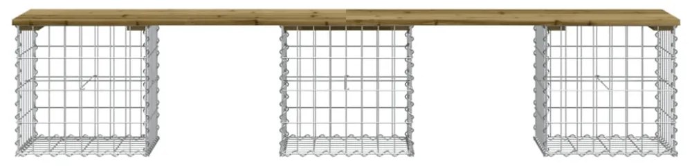 impregnált fenyőfa gabion kerti pad 203 x 44 x 42 cm