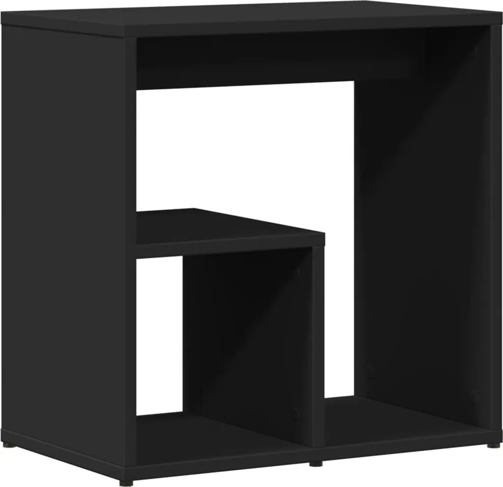 vidaXL fekete szerelt fa kisasztal 50 x 30 x 50 cm