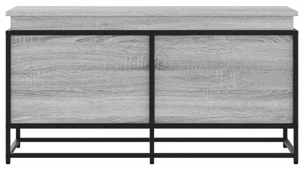 szürke sonoma szerelt fa tárolóláda fedéllel 100x40x51,5 cm