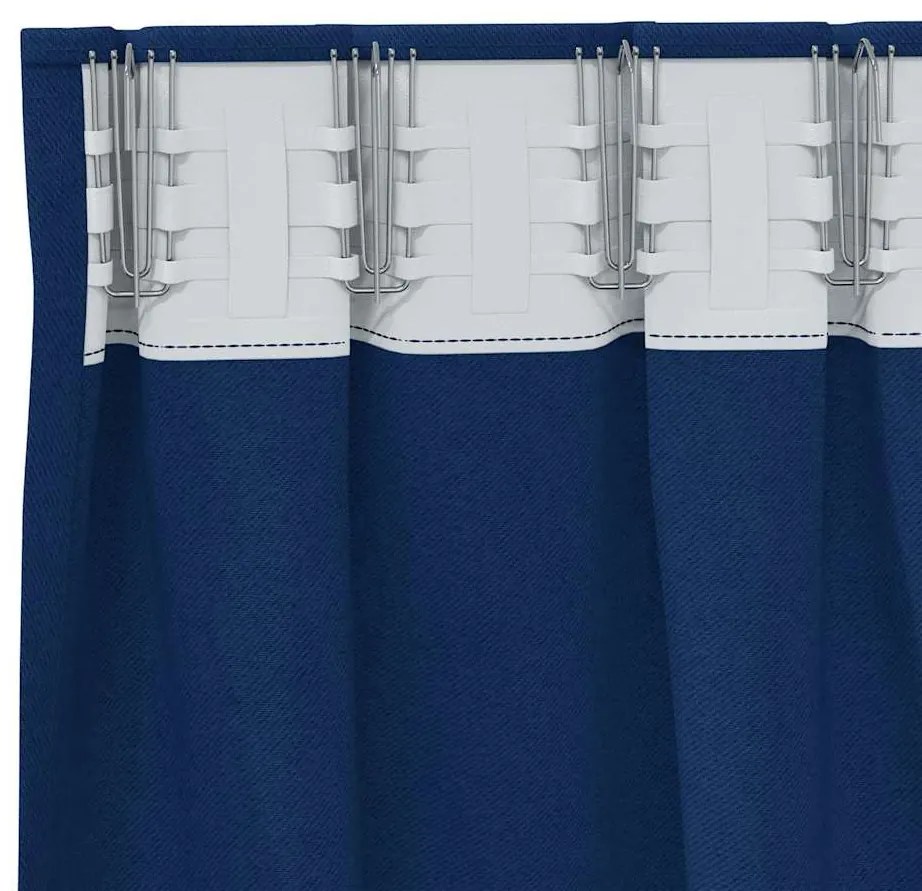 Függönyök függönyökkel 2 pcs Sötétkék 225x140cm Poliészter